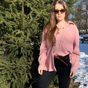 L.L. Bean Vintage Pink Corduroy Button-up
